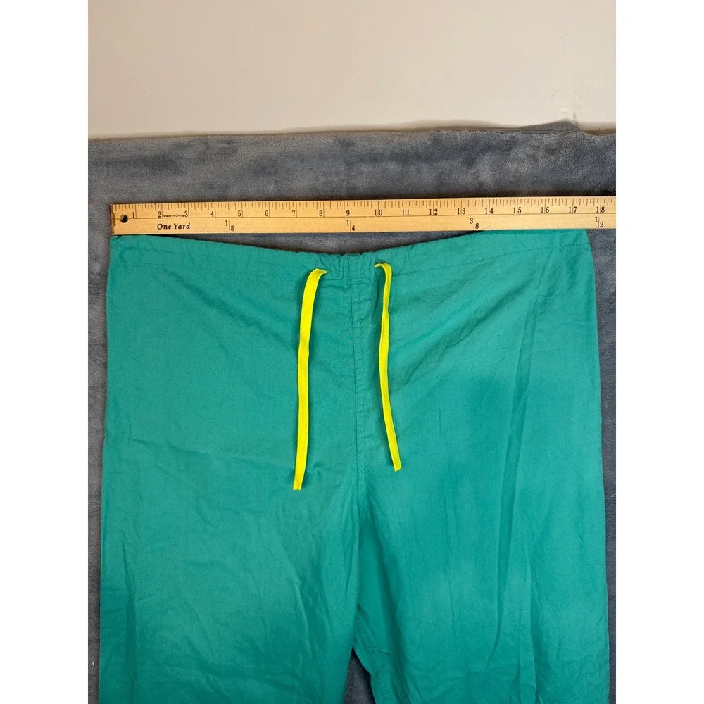 Standard Textile Scrub Set Small Teal Green V-Neck Top Drawstring Pants Medical